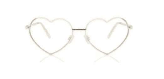 iconic heart frame glasses
